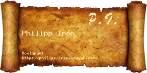 Philipp Irén névjegykártya
